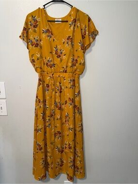 Sienna Sky Mustard Floral Maxi Dress